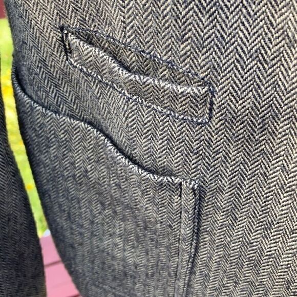 Gap Blazer Winter Spring wool suede elbow patches Herringbone Blazer Browns  8 - Picture 2 of 16